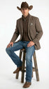 Men’s Brown Herringbone Tweed Cowboy Western Blazer – Classic Country Sport Coat Jacket for Ranch Wear, Cowboy Jacket