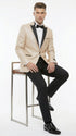 Men’s Gold Blazer with Black Lapel – Elegant Gold Formal Blazer Jacket for Wedding, Prom, Tuxedo in champagne Color