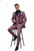 Men's Rose Pink Tuxedo Suit – Luxury Three-Piece Formal Wear with Black Satin Lapel Dusty Mauve Color
