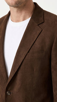 Men’s Brown Suede Western Blazer – Cowboy Sport Coat Jacket for Weddings & Country Wear
