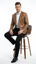 Men’s Brown Snakeskin Pattern Blazer – Stylish Exotic Print Formal Blazer Jacket for Party, Exotic Crocodile Alligator Print