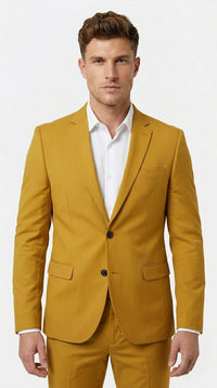 Men’s Gold Mustard Color Suit – Wedding & Prom Formal Suit Outfit, Modern Blazer and Pants