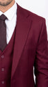 Men’s Stacy Adams Brand Burgundy 3 Piece Suit – Two Button Vested Style church wedding Modern Fit Suit