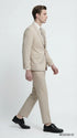 Mens Sand Beige 3 Piece Suit – Double breasted Vest Formal Suit Set and Dress Pants in Champaign Natural Summer Color