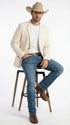 Men’s Off White Casual Blazer – Classic Western Style Lightweight Summer Cowboy Jacket Casual Ivory Cream Color