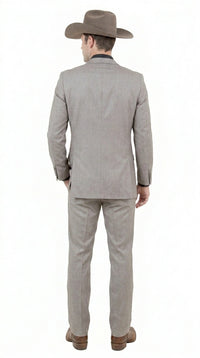 Men’s Light Taupe Western Tuxedo Suit – Cowboy Style Formal Blazer and Pants Outfit in Khaki Tan Light Brown Color