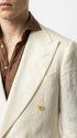 Men’s Off White 70s Style Double Breasted Suit – Vintage Retro Wide Lapel Classic Outfit for Party, Wedding and Casual Fashion Wear