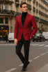 Men’s Burgundy Red - Wine Two-Button Sport Coat – Stylish Blazer for Business, Parties