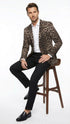 Men’s Leopard Print Blazer – Slim Fit Statement Jacket for Evening, Party, and Fashion Wear