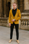 Men’s Mustard Gold Velvet Tuxedo Jacket – Slim Fit Dinner Blazer with Black Satin Shawl Lapel + Free Black Pants & Bowtie