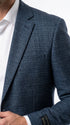 Men's Blue Micro Check Hounstooth small windowpane plaid 3-Piece Suit – Vested Slim Fit Business, Wedding & Formal Suit
