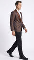 Men’s Light Brown Paisley Tuxedo Jacket, Wedding Prom Dinner Blazer with Satin Shawl Lapel
