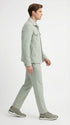 Mens Sage Green Walking Suit Set – Casual Safari Military Jacket and Pants Outfit for Travel