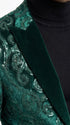 Men’s Emerald Green Paisley Dinner Jacket – Luxury Shawl Lapel Formal Blazer for Prom, Wedding & Tuxedo Events
