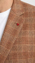 Vitali Men’s Rust Copper Brown Plaid Blazer with Tan Pants – Classic Windowpane, Business and Smart-Casual Birck color Suit