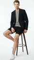 Men’s Black Summer Business Suit with Shorts Pants Set