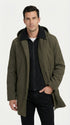 Mens Olive Brown Trench Coat Raincoat – Classic Water Resistant Long Coat with Zip and Button Closure for Business, Travel and Everyday Outerwear