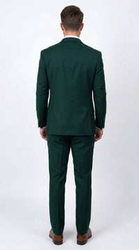 Men’s Stacey Adams Designer Hunter Green 3 Piece Suit – Two Button Vested Classic Wedding, Prom & Formal Suit