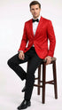 Men’s Red Paisley Velvet Blazer - Christmas new year Sport Coat Jacket - Prom 2026 Collection
