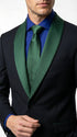 Men’s Black Suit with Hunter Green Shawl Lapel – Black and Hunter Green Formal Tuxedo Suit for Wedding, Prom With Bow Tie