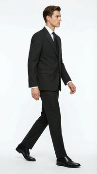 Vitali Mens Black Tone on Tone Shadow Stripe Vested Suit Set – 3 Piece Modern Fit Pinstripe Two Buttons