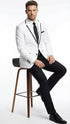 Men’s White Blazer with Black Trim | Wedding and Party Formal Blazer Jacket - White Tuxedo Prom Jacket