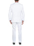 (36R, 48S) 2 Piece Suit 2 Buttons Regular Fit In White
