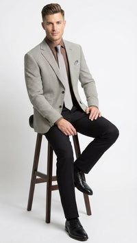 Men’s Black and White Houndstooth Blazer Jacket, Classic Formal Sport Coat for Business, Wedding and Dress Wear