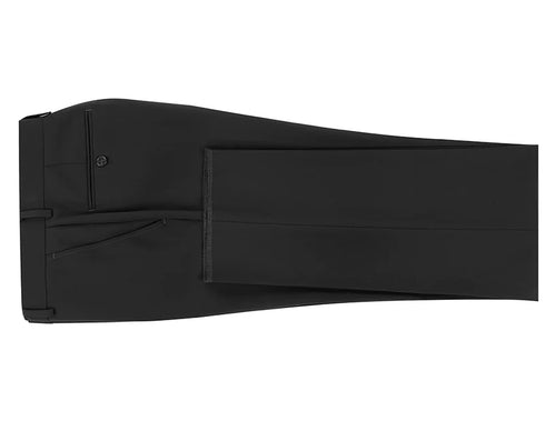 Dress Pants Regular Leg Un-Hemmed Bottoms in Black