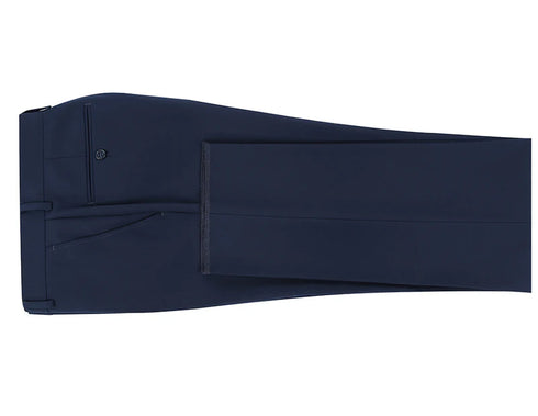 Dress Pants Regular Leg Un-Hemmed Bottoms in Navy