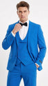 Tazzio Men’s French Color Royal Blue Peak Lapel Skinny Fit Suit – 2-Piece Wedding, Prom & Formal Suit indigo Cobalt Blue