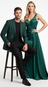 Men’s Hunter Green Blazer – Classic Two Button Sport Coat for Wedding & Formal Wear