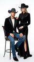 Men’s Black Velvet Western Blazer – Rhinestone Formal Cowboy Sport Jacket Removable Rhinestone Glitter Lapel