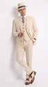 Men’s Ivory Cream Pinstripe 3-Piece Suit – 1920s Gangster Gatsby Wedding and Formal Suit