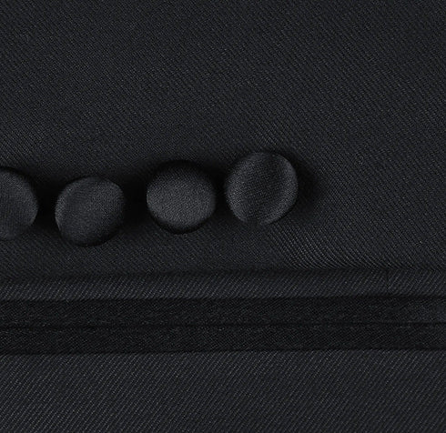 Classic Black Regular Fit 100% Wool Tuxedo Suit