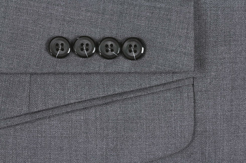 Bevagna Collection - Gray 100% Virgin Wool Regular Fit Pick Stitched 2 Piece Suit