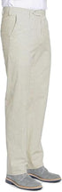 Mens Seersucker Pants - Summer Casual Pinstripe Modern Fit in Color Tan