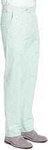 Mens Seersucker Pants - Summer Casual Pinstripe Modern Fit in Color Green