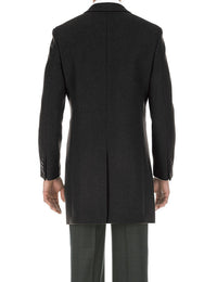 English Laundry Black Fall/Winter Essential Slim Fit Overcoat Wool Blend