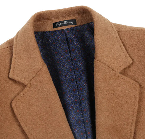English Laundry Camel Fall/Winter Essential Slim Fit Overcoat Wool Blend