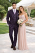 (54L Blazer) Purple Modern Fit Windowpane Jacket and Vest