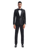 Mens Slim Fit Floral Print Prom Dinner Jacket Tuxedo in Black