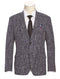 Slim Fit Stretch Wool Linen Blend Tweed Plaid Blazer