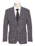 Slim Fit Stretch Wool Linen Blend Tweed Plaid Blazer