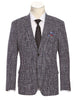 Slim Fit Stretch Wool Linen Blend Tweed Plaid Blazer