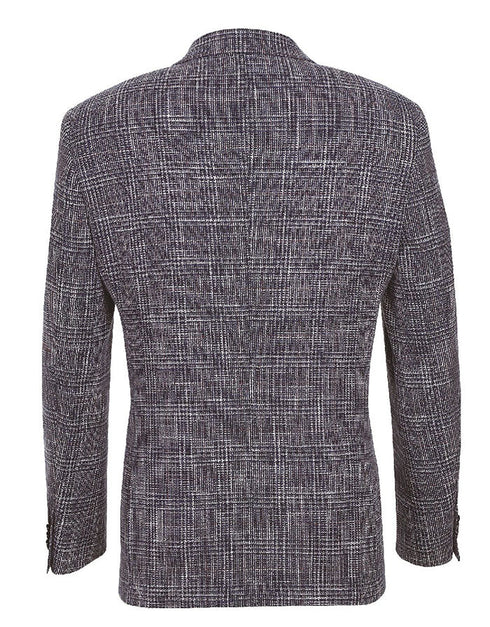 Slim Fit Stretch Wool Linen Blend Tweed Plaid Blazer