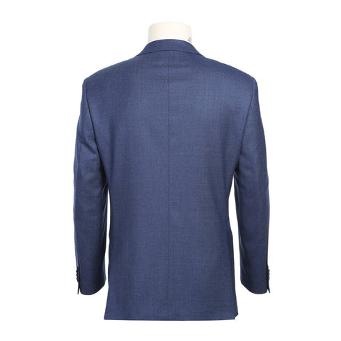 Men's Classic Fit Blue Wool Blend 2 Piece Suit