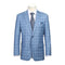 Men's Blue Classic Fit 100% Wool Plaid Blazer