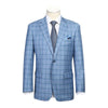 Men's Blue Classic Fit 100% Wool Plaid Blazer