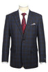 100% Wool Regular Fit 2 Button Sports Coat In Navy Plaid